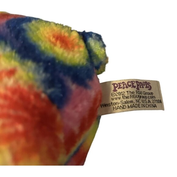 Peace Pals Tie-Dye Plush Bean Filled Teddy Bear Stuffed Animal 2012 8" Sitting - Picture 4 of 4
